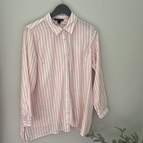 Zac and Rachel Button Down‎ Shirt Pink/cream Size Large - Picture 1 of 5